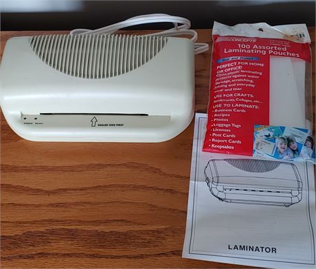 Small Pouch Laminator w/Package of Laminating Pouches