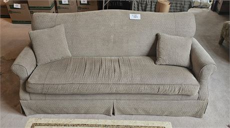 Key City Furniture Taupe Diamond Pattern Couch