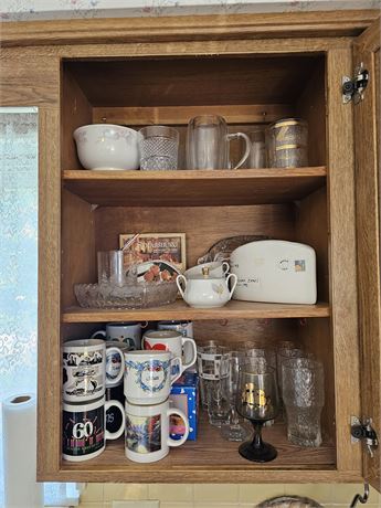 Kitchen Cupboard Cleanout: Mugs / Drinking Glasses / Servers & More