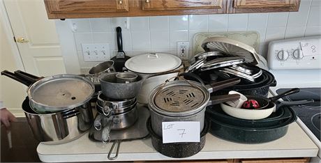 Enamel Roasters, Revereware, Pots, Pans & More