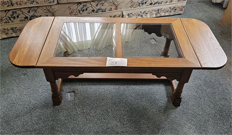 Broyhill Beveled Glass Top Coffee Table