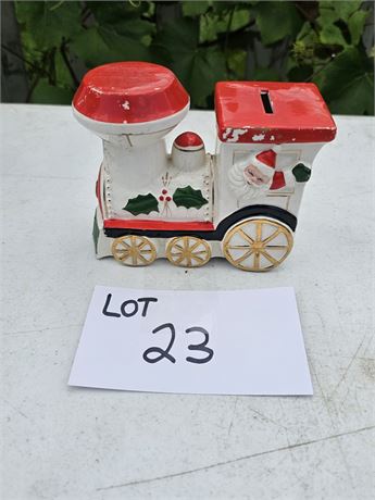 Vintage Christmas Train Bank