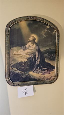 Jesus In The Garden Vintage Framed Print