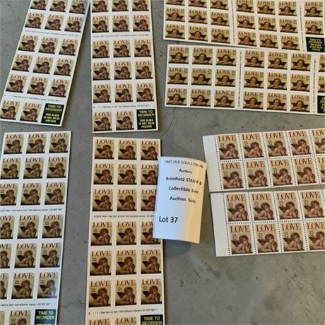 32 Cent US Postal Stamps Cherub Angels/Love - 8 Sheets (Unsealed) $6.40 Each