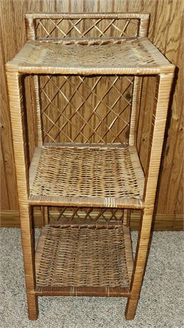 Wicker Rattan 3 Shelf Stand