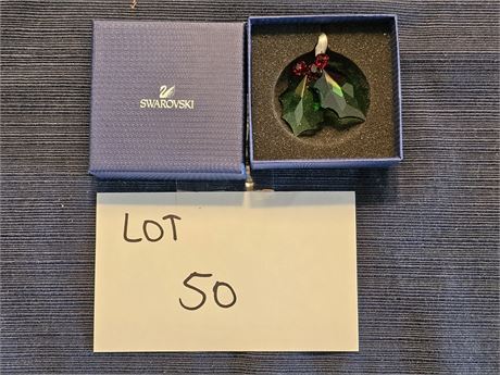 Swarovski Crystal Holly Ornament - Pendant