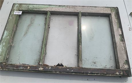 Antique Industrial Wood 3 Pane Glass Window Frame (Repurposing Project)