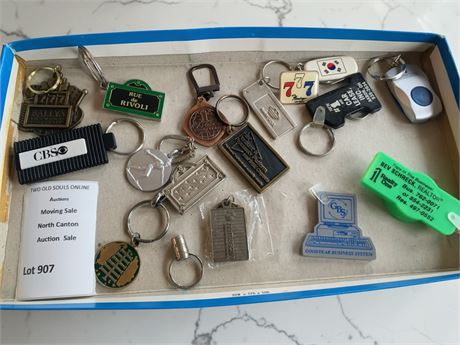 Vintage Novelty Keychain & Fob Lot - Goodyear, Bally's Casino, CBSO & More
