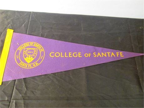 Vintage College of Santa Fe NM 18" Felt Souvnir Pennant