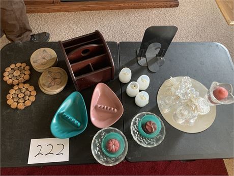 Vintage Coaster, Ash Tray and Candleholder Lot