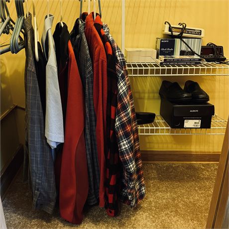 Men's Clothing, Shoes, Belt, Alarm Clocks - Closet Bundle