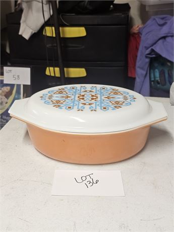 Pyrex Navajo Aztec Lidded Casserole
