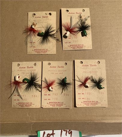 Action Tackle Marathon Bait Co. Popping Minnow 783, 784, Lot of 5