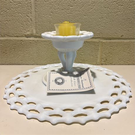 Vintage Westmoreland Glass Pedestal Cake Stand OR Candle Holder LOL