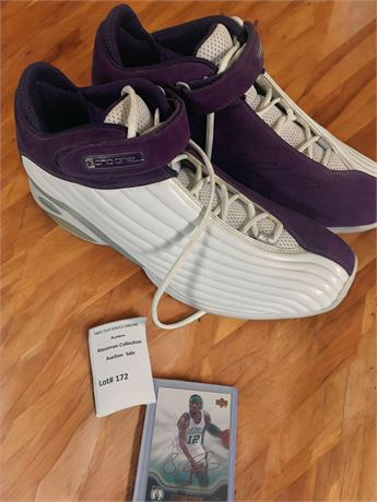 Ricky Davis Game Worn Autographed And1 And One Purple and White Leather Sneakers
