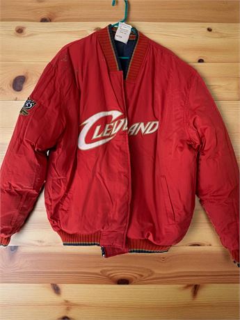 Mens Reversible Cleveland Cavaliers Red/Blue Winter Down Coat Size XXL