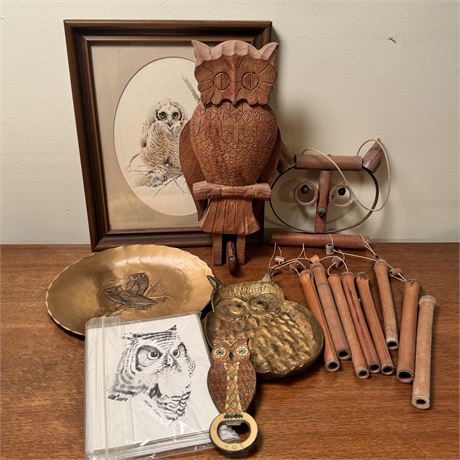 Mixed Owl Collectibles - Bamboo Chimes, Art, Decor and More