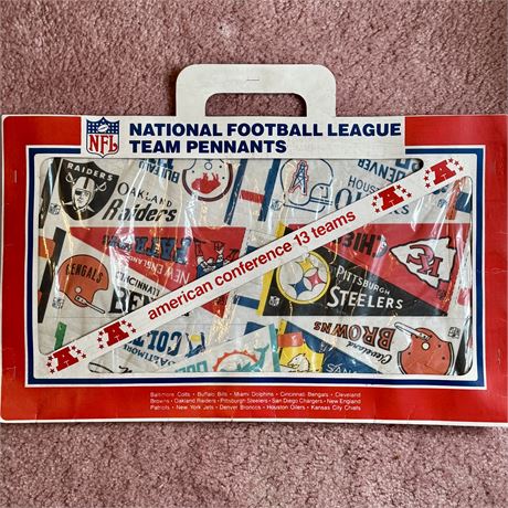 NFL 13 Team American Conference Mini Pennants - Sealed!