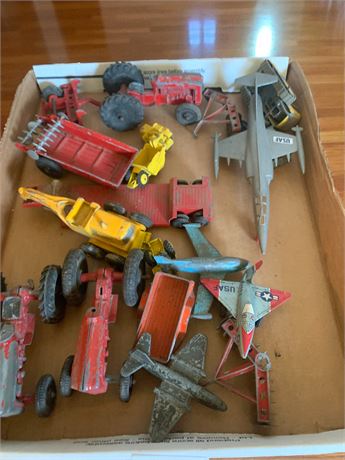 Die Cast Dump Trucks, Yellow Front-End Loader, Red Tractors & More
