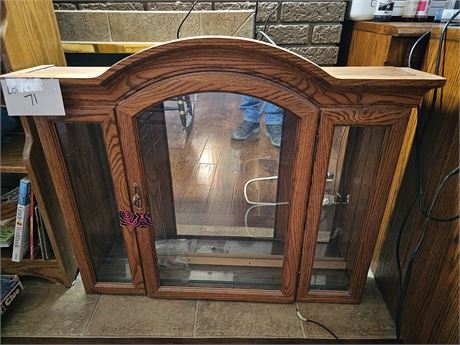 Solid Wood Wall Cabinet with Glass Front