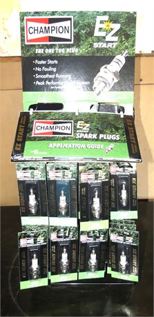 Champion Lawn Mower Spark Plug Countertop Display