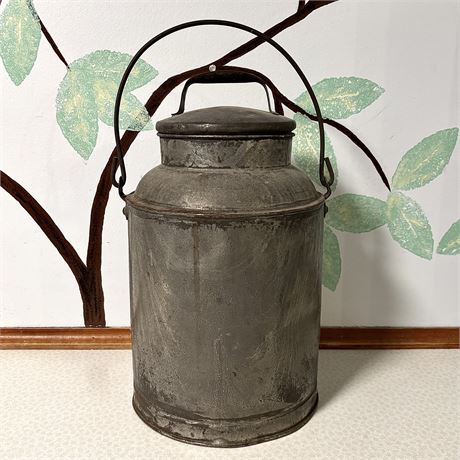 Vintage Farmhouse Galvanized Milk Can/Jug