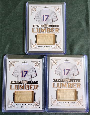 Lumber Game Used Keith Hernandez Cards