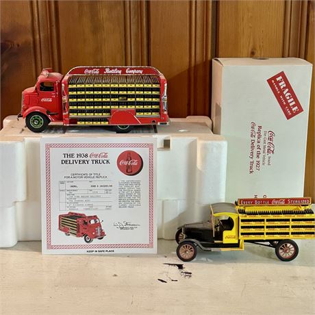 Danbury Mint Coca-Cola Replica 1927 & 1938 Delivery Trucks