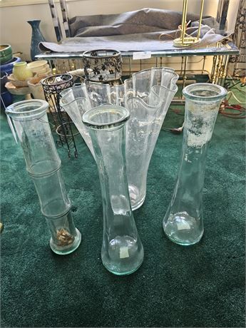 Large Clear Glass Vases