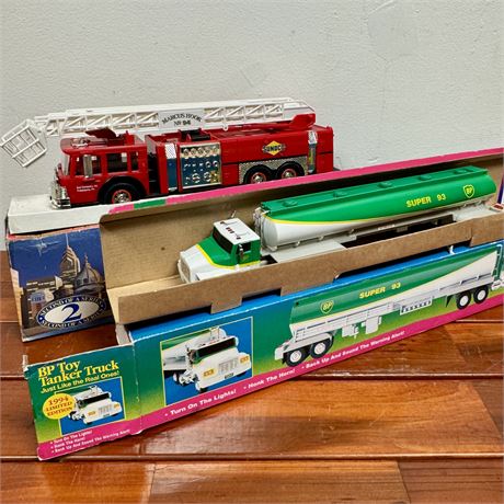BP Toy Tanker Truck & Sunoco Fire Truck