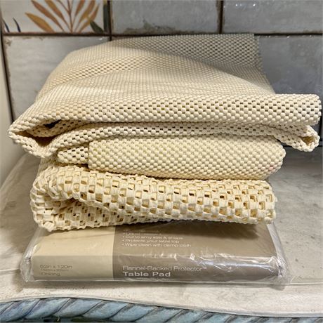 Rug Pads (Various) and New Oblong Table Pad Protector