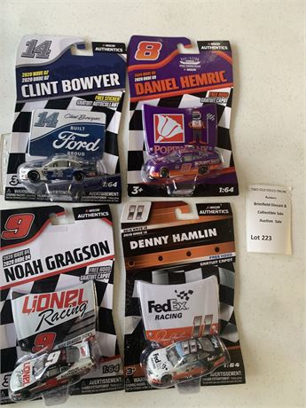 NASCAR Authentics Cars Clint Bowyer, Daniel Hemric, Noah Gragson &  Denny Hamlin