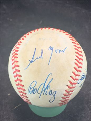 Bo Diaz and Sid Monge Autographed American League Baseball