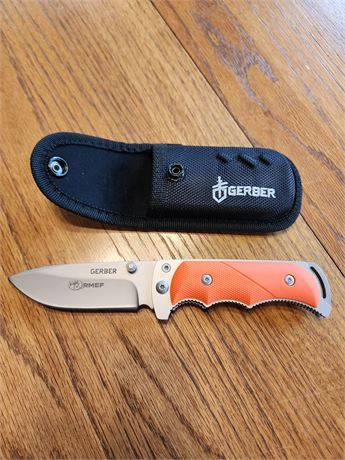 Gerber Orange Handled Knife w/Case