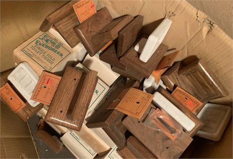 Vintage Plumberaft Solid Oak Toilet Paper Roll Holders & More