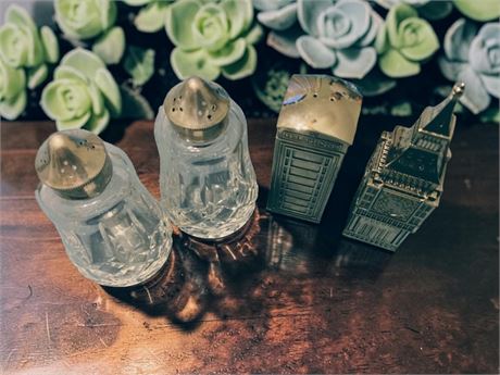 Big Ben Clock Tower/British London Telephone Booth S&P Shaker Set