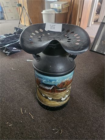Tractor Seat Hand Painted Milk Jug Seat