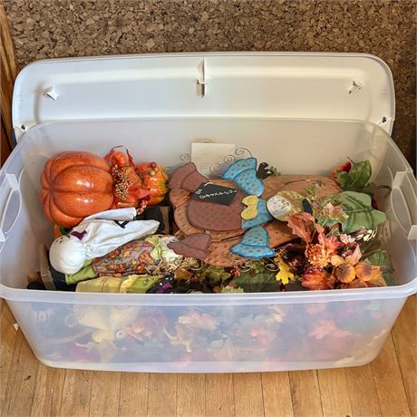 Large Tote of Fall Decorations