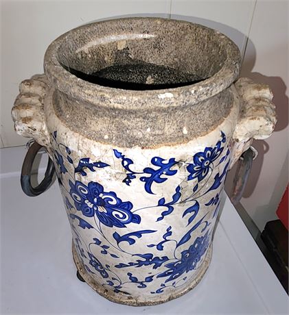 Antique Iznik Albarello Glazed Earthenware Pottery.