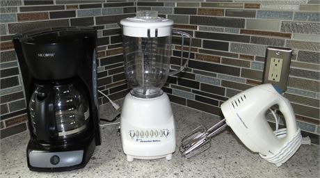 Coffee Maker, Blender, Hand Mixer