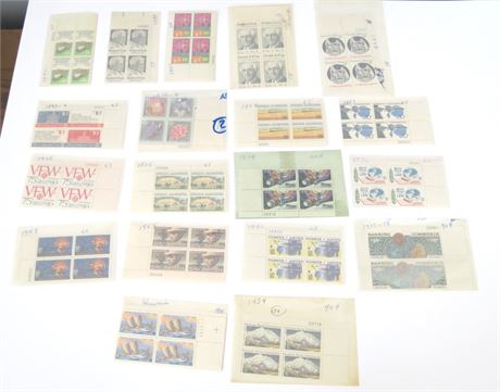 Mixed Stamps: 10 Cent Mint Plate Block Stamps