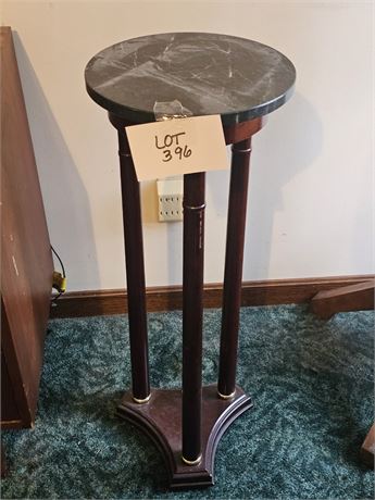 Wood & Marble Top Plant Stand