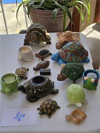 Mixed Turtle Lot : Ceramic / Wood / Glass & More