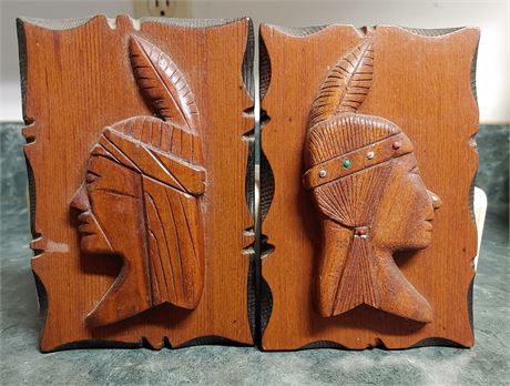 Hand Carved Wooden Native American Plaques