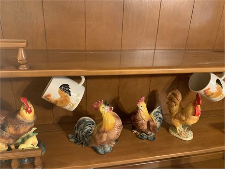 Napcoware Rooster/Chicken Figurines & Collectible Mug Lot
