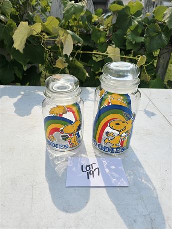 Vintage Snoopy Glass Goodies Jars
