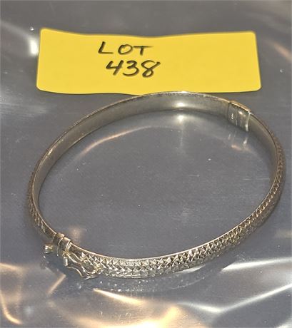 Sterling Bangle Bracelet 7" 0.35 ozt