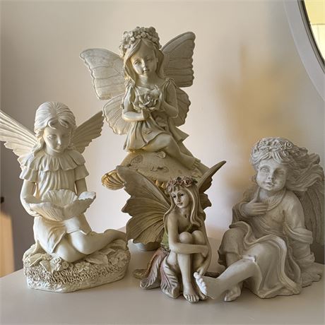 Decorative Resin Fairy Figurines - Tallest is 15.5"H