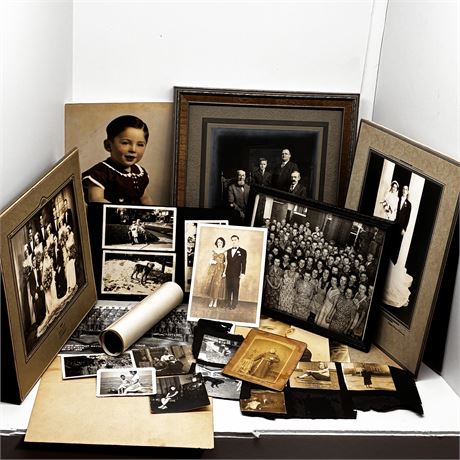 Vintage Photographs including Military Group & Family Photos