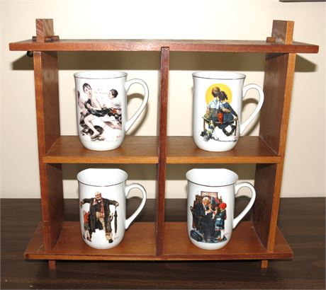 Norman Rockwell Mugs, Display Shelf